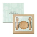 EDISONmama(エジソンママ)木製カトラリーセット9か月から授乳・食事用品食器・テーブルウェアフォークスプーン丸皿2個セットギフトお祝い木のあたたかみ熱伝えにくい持ち手の形状握りや…