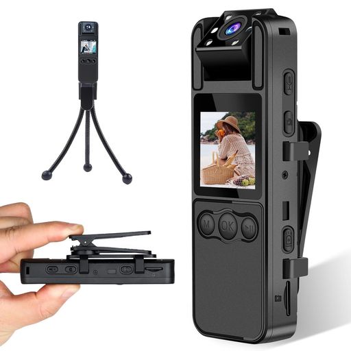 【最進化4K長時間録画の小型ビデオカメラ】ボディハンディ動画撮影用カメラ1600MAH大容量単独録音8時間180度回転レンズ回転式のクリップ/ハンディ/首掛け/三脚スタンド動体検知ループ録画 【最進化4K長時間録画の小型ビデオカメラ】ボディハンディ動画撮影用カメラ1600MAH大容量単独録音8時間180度回転レンズ回転式のクリップ/ハンディ/首掛け/三脚スタンド動体検知ループ録画