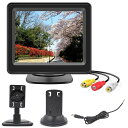OBEST3.5インチモニターオンダッシュモニター12vモニター液晶2系統の映像入力モニター車12V車用バック切替可能二種類のホルダー付き
