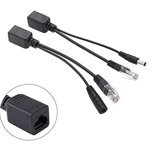 HUACAMHCP05パワーオーバーイーサネットPoEアダプタインジェクター+スプリッタキットPoEケーブルブラッ..