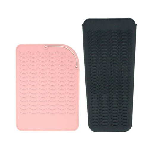 MILASICアイロンポーチピンク2個セットヘアアイロンケース耐熱熱いまま収納カバー直置き2WAYヘアーアイ..