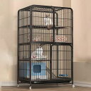 Athvcht猫ケージ猫用ケージ猫ハウス(ケージのサイズ85x60x175CM、ブラック)室内用大型猫用多頭飼い猫移動便利組立簡単取り外し可能なペット用品防錆と防食室内飼い猫脱走防止扉キャット留…