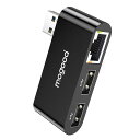 MOGOODLANアダプターTypeAtoRJ452*USB2.0とRJ451000MbpsのUSBハブ付き、MacBookPro/Air、XP、Windowsなどに適した黒いイーサネットLANアダプタ