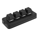 4キーキーパッドメカニカルゲーミングキーボード、ワイヤレスBluetooth有線USBプログラマブルマクロキーボードRGBバックライト付き、電話コンピュータタブレット用ドライバー不要のキー…