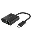 BelkinUSB-Ctoイーサネット+USB-C変換アダプター1Gbpsイーサネット有線LANUSB-C100WPD対応iPhone15/iPad/iPadPro/iPadmini/iPad