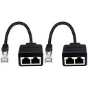 Dutteklanケーブル分岐、LANスプリッタ1TO2、イーサネットCat5/Cat6用1オス対2メスアダプタ、LANイーサネットケーブルエクステンダ、ネットワークアダプタ、コネクタ(1ペア)