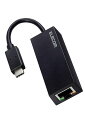 エレコム有線LANアダプターUSB-C1GbpsギガビットイーサネットUSB3.2(Gen1)WindowsMac対応ブラックEDC-GUC3V2-B