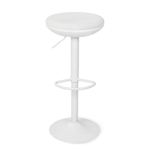 VECELOバーチェア昇降式幅40x奥行40x高さ66〜88cmホワイト厚手11cmクッション滑り止め加工x385mmベース..