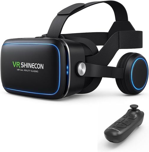 【iPhone再生可※本体操作対応】VRゴーグルスマホ用|ヘッドホン一体型・DMM/FANZA対応|Androidリモコン付属|4.7~6.5インチ対応・初心者&親子向け
