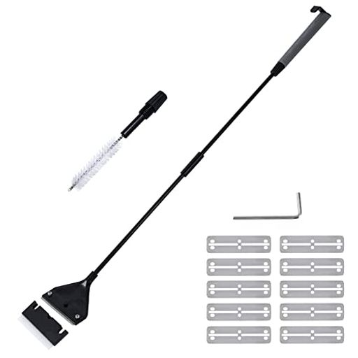 Useekooスクレーパー水槽プロレイザーコケ取り62cm軽い替え刃10枚ブラシ付きガラス面アクリル面3in1苔..