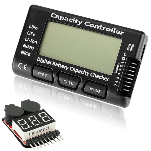 YOUMILERCCELLMETER7デジタルバッテリー容量チェッカーコントローラーテスター電圧テスター1-8SLIPOバッテリー電圧テスター付きLIPO/LIFE/LI-ION/NIMH/NICDバッテリー用