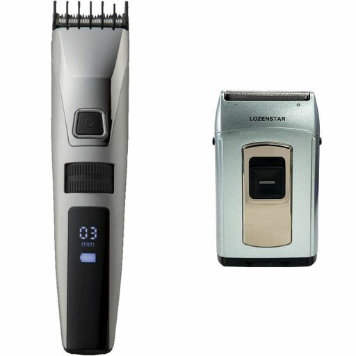 【セット品】ロゼンスター水洗い充電交流式バリカンアタッチメントケープ付防滴仕様リチウムイオン電池内蔵+水洗いポケそり2枚刃メンズシェーバー電気シェーバー髭剃り超...