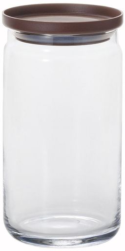 アデリア(ADERIA)スタックキャニスターLチョコ1090ml保存容器ガラスキャニスター密閉容器調味料入瓶密閉コーヒー豆M6249