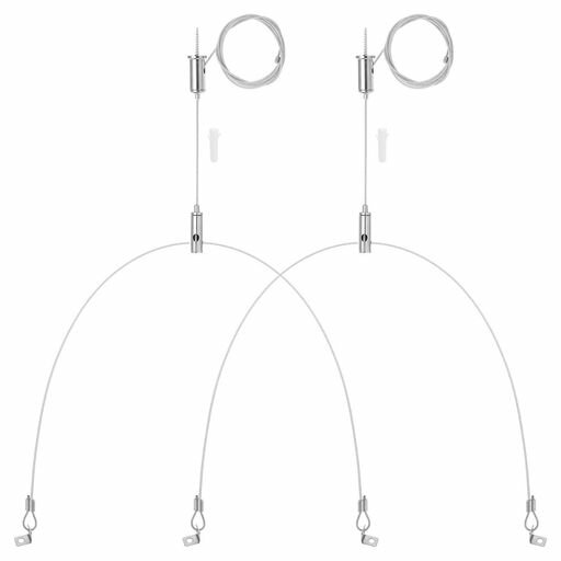 PATIKILライトサスペンドケーブルキット2m/6.6ft1セット調節可能な吊りワイヤーケーブルキットLEDパネ..