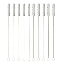 ストローブラシ哺乳瓶ブラシナイロンステンレス製専用極細タイプ隙間ブラシ再利用可能(175mm10セット)