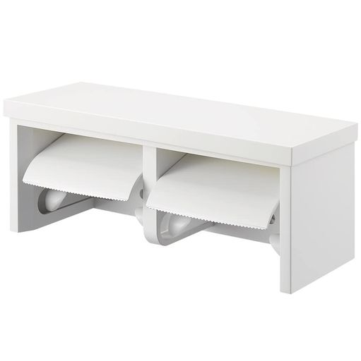 SANEI(サンエイ)ダブルペーパーホルダー棚付樹脂棚板ホワイト小物置き耐荷重5kgビス付W2810-MW2