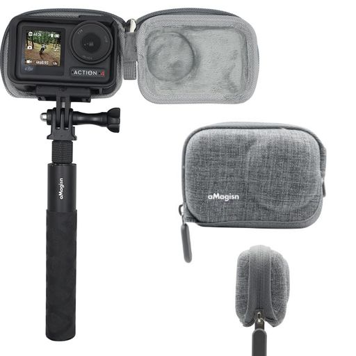 OsmoAction5Pro/Action43対応ミニ収納ケースキャリングケースボトム・オープニング・デザイン自撮り棒..