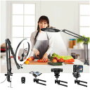 LUXSUREリングライト撮影用ライト手元撮影用スマホスタンド俯瞰撮影ライト付き10インチスマホ撮影スタンドアーム撮影スタンド卓上スマホ撮影ライトRINGLIGHT撮影照明スタンドUSB給電真上か…