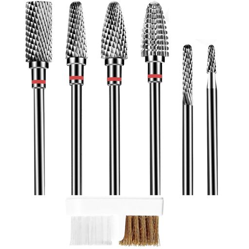 ネイルビット6個ネイルドリルビットネイルマシン用軸径2.35mm爪磨き超硬ネイルドリルネイルマシンビッ..