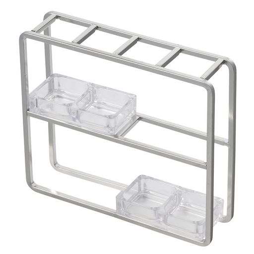 レック(LEC)SOROU:ステンレス歯ブラシスタンドスリム(抗菌トレー)電動歯ブラシ用替えブラシ対応