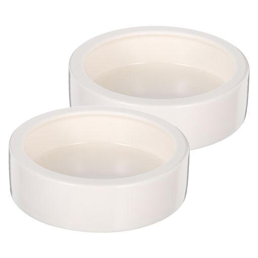 Kisangel2個入りセラミック製爬虫類用防逃食盆トカゲ用餌入れ丸型フードディッシュ水皿直径10.1cm