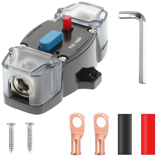 DAOKAI100AMPサーキットブレーカーマニュアルリセットDC12-48V自己回復1/0-8ゲージトローリングモータ..