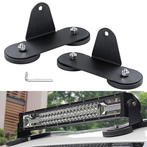 NOELAMOURマグネット台座作業灯ステーLEDライト磁石ワークライトブラケット傷防止ゴム装備自動車ボンネット2個セット(L型)