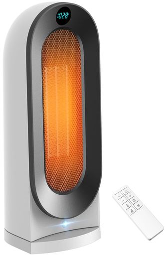 セラミックヒーター【人感/室温センサー付・速暖・首振り・ECO運転】セラミックファンヒーター節電省エネ800W/1200W転倒オフ切り忘れ防止ヒーター電気暖房器具3段階切替15~35°C温度設定入…