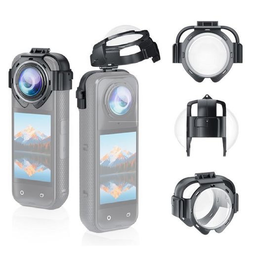 PULUZInsta360x5用レンズカバーinsta360x5用レンズガード光学ガラス製Insta360X5用レンズキャップ9H硬..