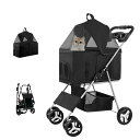 ZOOBLYペットカート分離型対面式可能4輪ペットカート3way折りたたみ多頭中型犬小型犬耐荷重25KG前輪360°回転後輪ブレーキ付き犬カートキャリバッグペット用介護お出かけ旅行