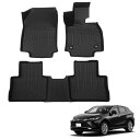 Orealautoハリアー80系フロアマット防水3d新型AXUH80/AXUH85ガソリン/ハイブリッド車対応純正TPE素材ゴムマット立体カーマット前席運転席+リア後部座席滑り防止ラバーマット車種専用設計足元…