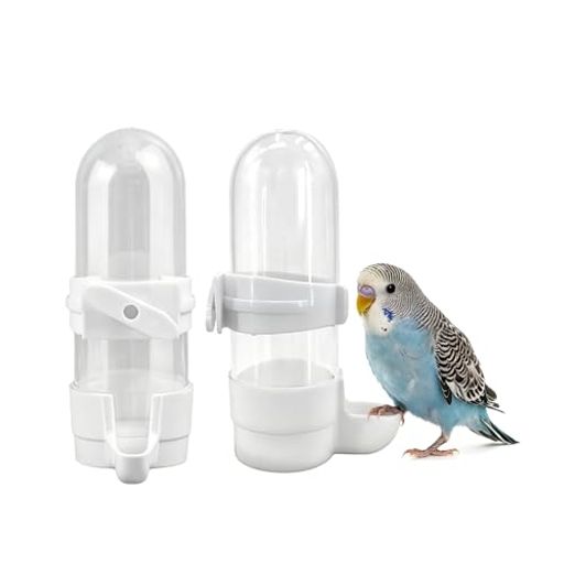 DENGUJD 鳥 水入れ 水飲み器 2個入り 90ml 白い 給水器 給餌器 自動 自動給水器 餌入れ 水入れ 水飲み鳥 小鳥 文鳥 インコ 小動物 バードフィーダー 水飲みボトル