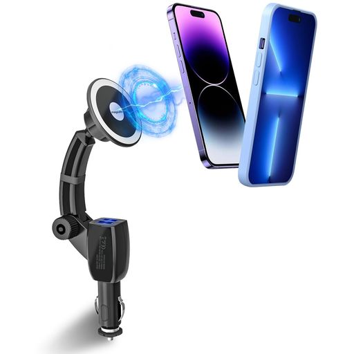 Kolasels【18W急速充電&最強の磁力】シガーソケットusbMagsafe車載スマホホルダー車シガーソケット取付..