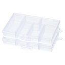 PATIKIL118x85x23mmネイルチャームオーガナイザー2個クラフトオーガナイザー収納ボックスグリッド透明プラスチックオーガナイザービーズオーガナイザーアートクラフト宝石釣り道具透明