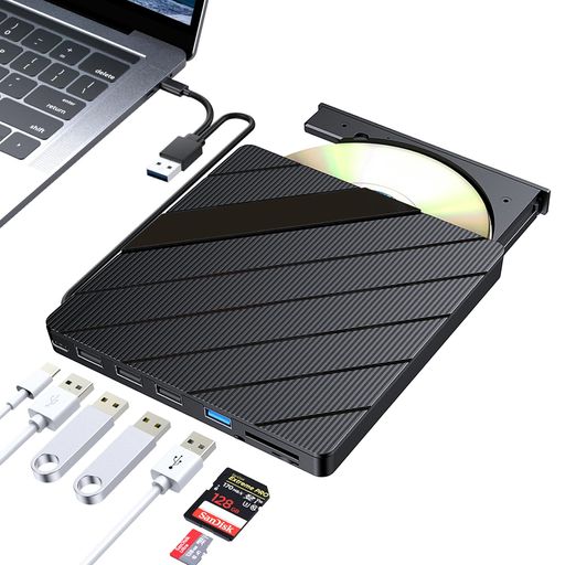 Octantis外付けDVDドライブ【USB3.0/Type-C・再生/書き込み速度が速い・バスパワー・静音】CDDVDドライブ外付けM-DISC対応TF/SDカード対応Windows/macOS/Linux対応軽量化薄型
