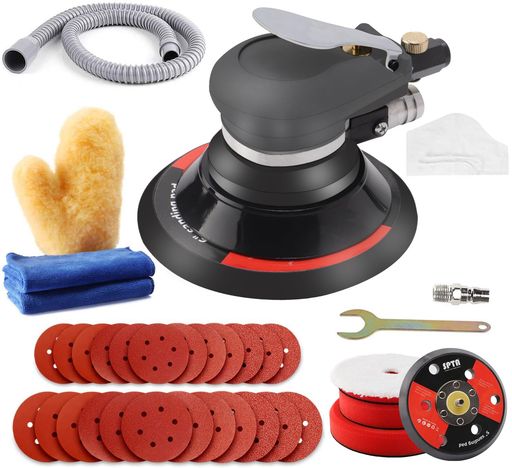 SPTAエアサンダー高速空気圧サンディングマシン5インチと6インチエアアングルサンダー研磨機ハンドサン..