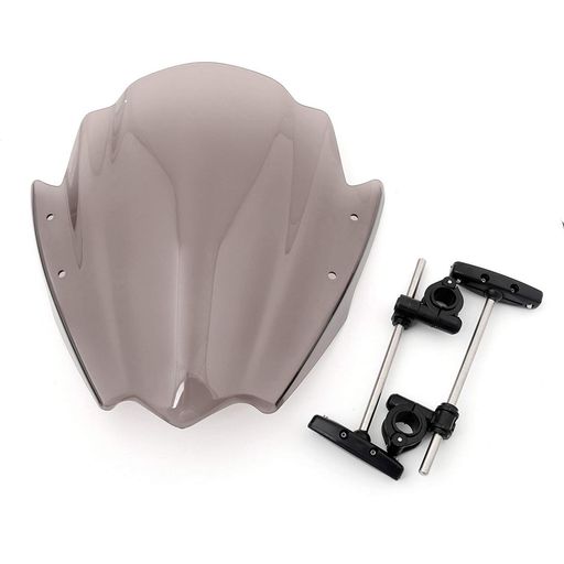 ONGMEIL汎用バイクスクリーンウインドシールドパネルΦ22mm&Φ25mmハンドルバー汎用ブラック(スモーク)