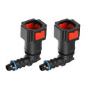 AABSOPRO車用燃料ラインホースクイックリリースコネクター90度5/16”7.89MMSAEから1/4”6MMホースプラスチックレッド2個セット