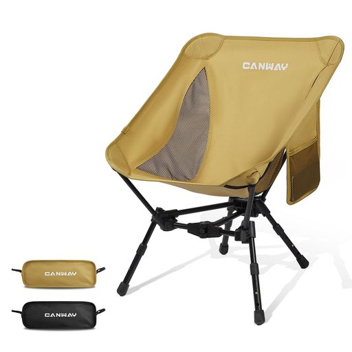 CANWAY折りたたみ椅子軽量耐荷重180kgキャンプ用チェアコンパクトアウトドアハイキングピクニックバーベキューソロキャンプ・登山・釣り適用カップホルダー付き高さ調節可能収納袋付