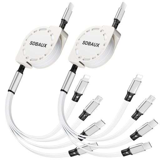 充電ケーブル3in1巻き取り式タイプc1m充電コードUSBCPDto4in1マルチケーブル超高耐久ライトニングケーブルペアタイプCマイクロ4台同時充電PhoneiOSAndroidTypeC