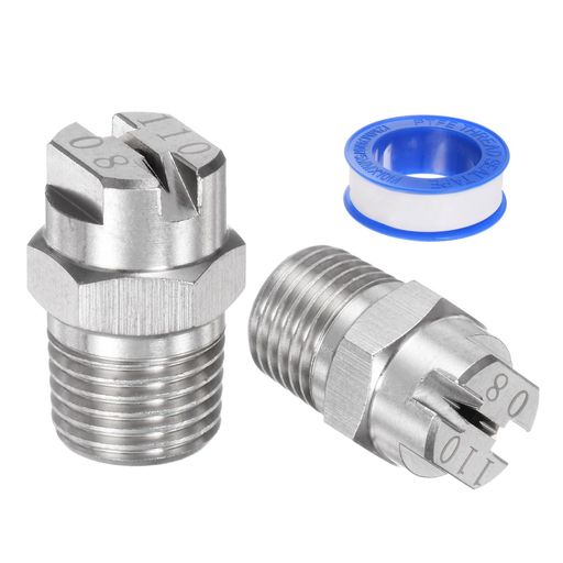 [多目的使用]-ほとんどの高圧洗浄機に適しています。ほとんどのウォーターブルーム、アンダーキャリッジクリーナー、ダストクリーナー、サーフェスクリーナー、高圧洗浄機などのネジ式ノズルの交換に適しています。 [耐久性のあるフラットファンスプレーチップ]-ステンレス鋼製、高硬度、耐腐食性、錆びにくい、長期使用に適しています。 [サイズ&amp;パッケージ]-1/4BSPTスレッド付きの110度スプレーチップ2個。1.8mmノズル直径。車両や家庭の庭園の強力なクリーニング用途に広く使用されています。 [利点]-取り付けが簡単で、シールテープが付属しており、しっかりと接続され、漏れのリスクを軽減します。ファンスプレーパターン、均一なスプレー分布と中程度の液滴サイズ。 [注意]-スプレーノズルが異物で詰まっている場合は、ノズルを取り外し、針で清掃し、清水で洗浄してください。