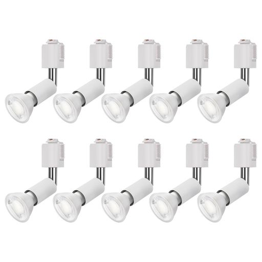 DiCUNOダクトレール用スポットライトE11口金LED電球付き60W形相当昼白色LEDスポットライト6Wライティングバー用スポットライトダクトレール用器具高輝度5000K広角非調光ホワイト10個入