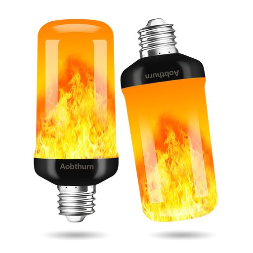 aobthurn炎電球、LED炎効果電球、E26口金、4モード点滅電球、休日のインテリア選び