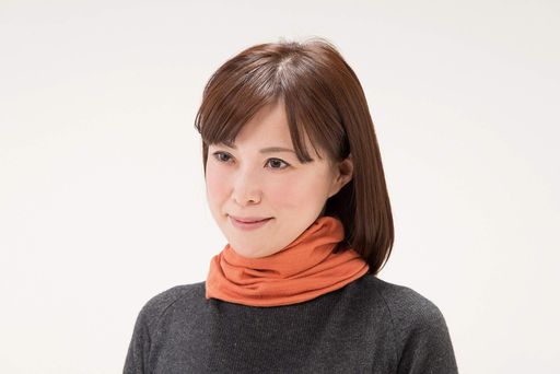 セルヴァンシルク綿ガーゼマスクネックウォーマーオレンジ