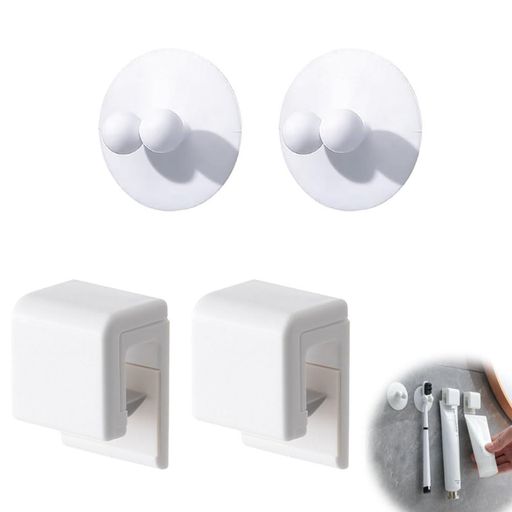 歯ブラシホルダー歯磨き粉ホルダー【4個入】歯ブラシスタンド歯ブラシ浮かせる収納省スペース耐用性チ..