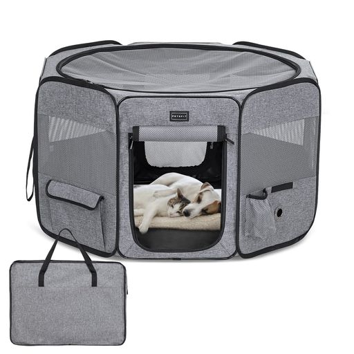 Petsfit犬サークルペットサークル八角形ドッグハウス【パッと開いてすぐ使える】猫の産屋猫の分娩室折..