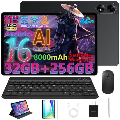 【Android16AIタブレット初登場】DOOGEEG6+アンドロイド16タブレット11インチ32GB+256GB+2TBTF拡張FHD+..