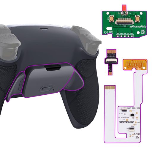 eXtremeRateps5コントローラーBDM-030&BDM-040&BDM-050に対応用プログラム背面パドルプラスティック製ラバー付きRISE
