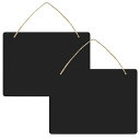 ユアクト両面使用可ブラックボードメニューボード黒板掲示板ミニ麻ひも付属で23cmx17cm2枚セット