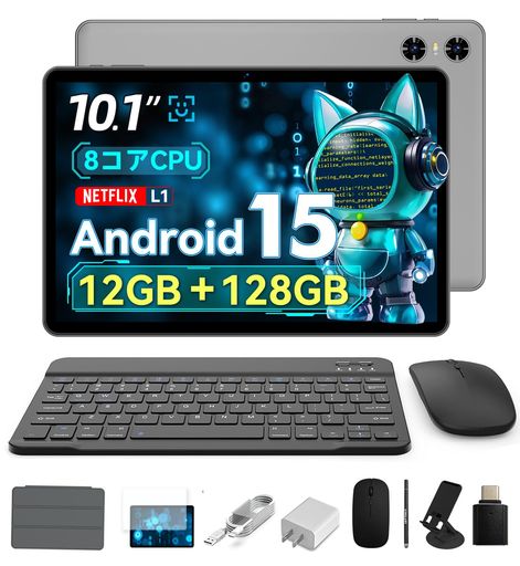 タブレットpcandroid1510インチ2025最新wi-fiモデルgps搭載12GB128GB1TB拡張WidevineL1対応アンドロイ..